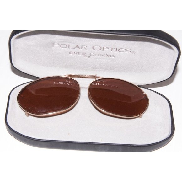 Adjustable Clip-ons POLAR OPTICS Sunglasses Expand Over Clip on w/ Hard Case - Picture 2 of 4